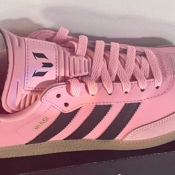 NIB ADIDAS MESSI CLASSIC SAMBA PINK INDOOR LEATHER SOCCER SHOES MENS 10 - Picture 8 of 16